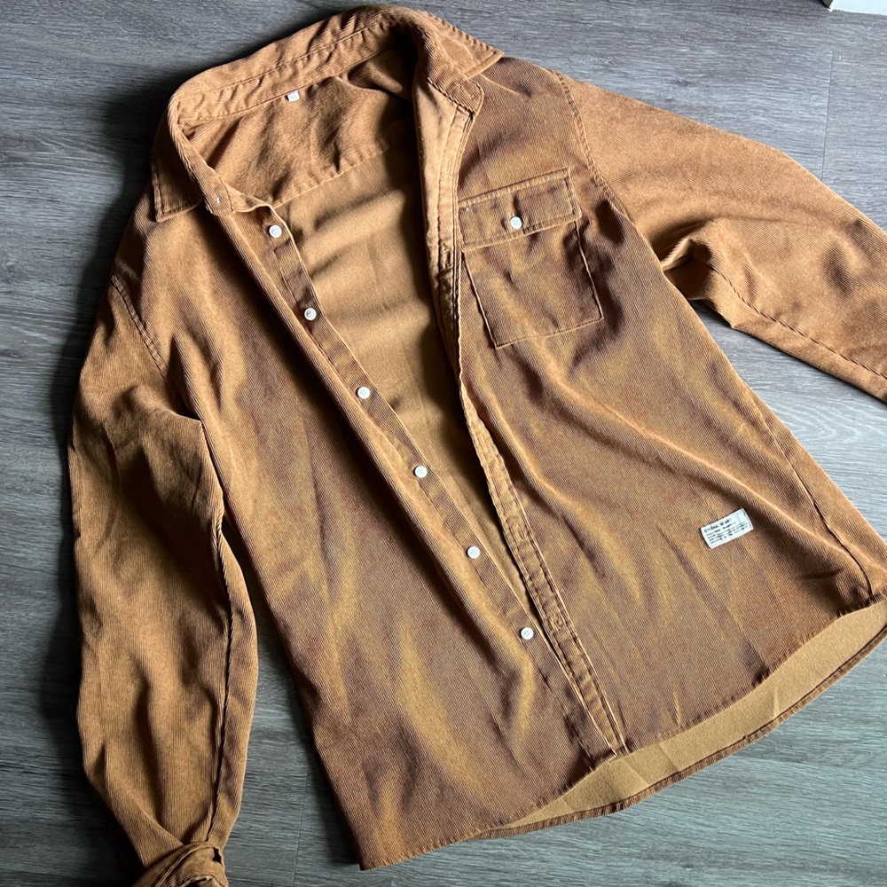 Men's Brown Casual Corduroy Jacket
